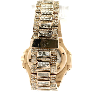 Patek Philippe Nautilus 18k Rose Gold Fully Loaded Diamond Set 5719/10R-010 Watch