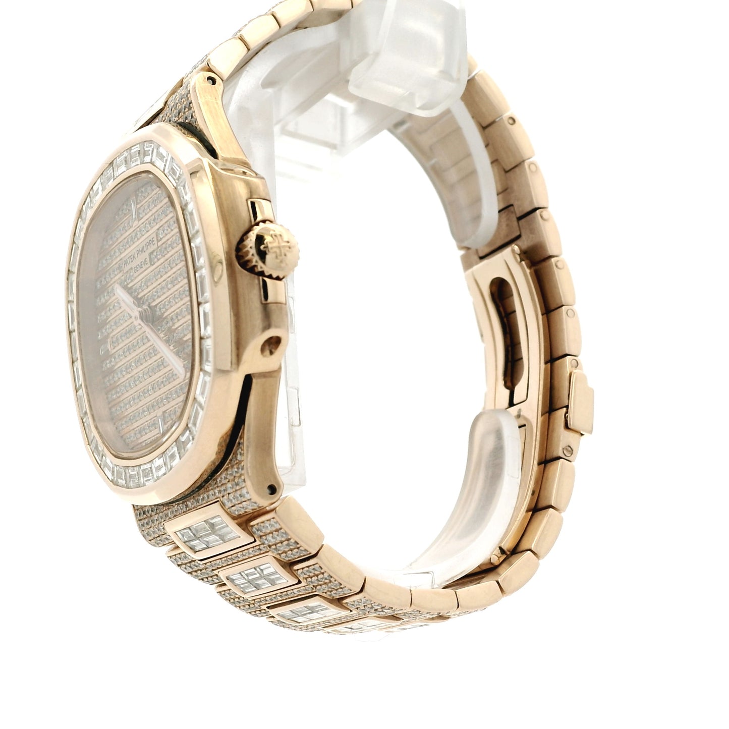 Patek Philippe Nautilus 18k Rose Gold Fully Loaded Diamond Set 5719/10R-010 Watch