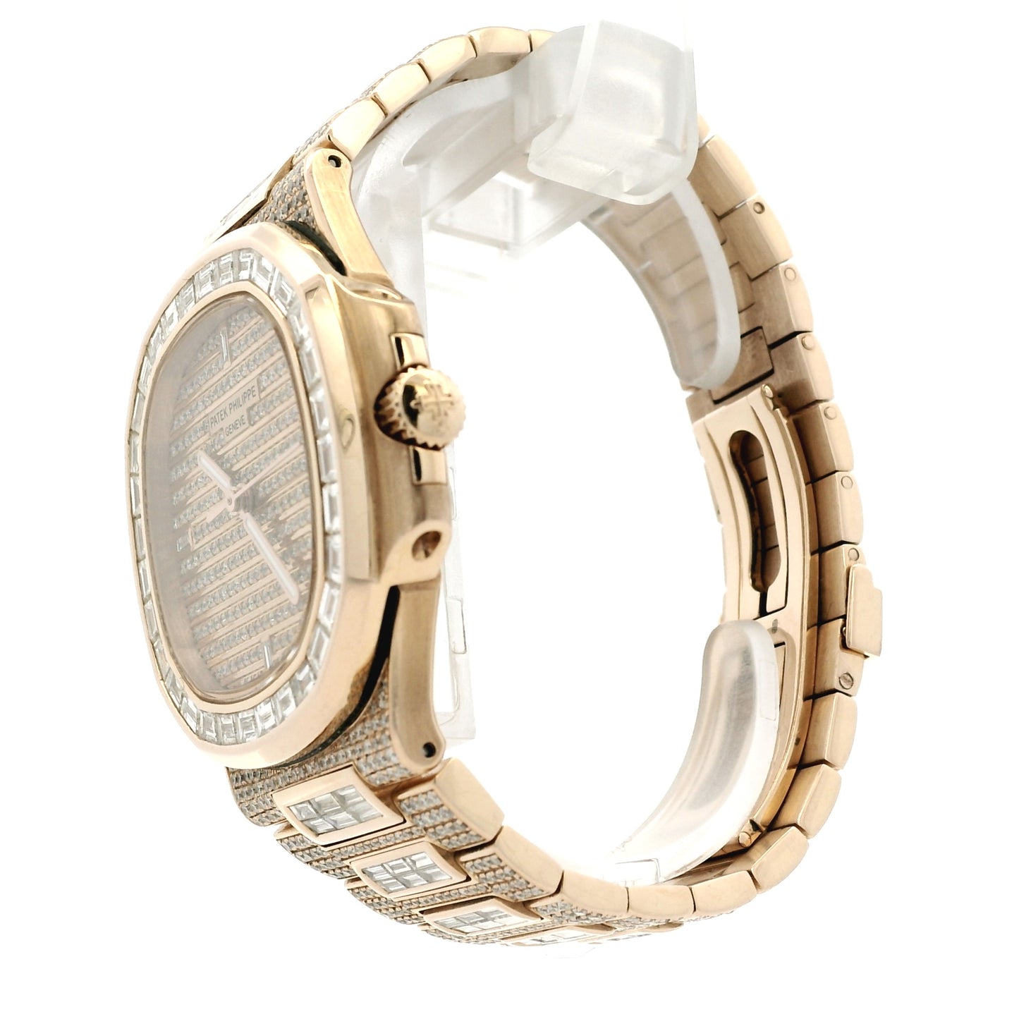 Patek Philippe Nautilus 18k Rose Gold Fully Loaded Diamond Set 5719/10R-010 Watch