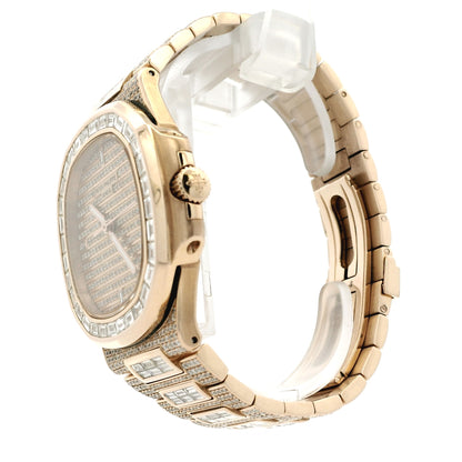Patek Philippe Nautilus 18k Rose Gold Fully Loaded Diamond Set 5719/10R-010 Watch