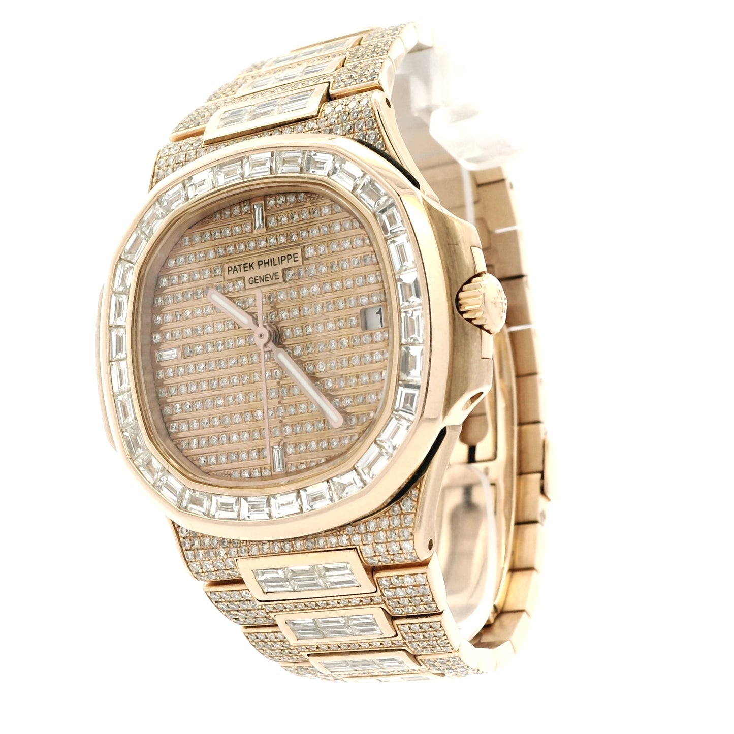 Patek Philippe Nautilus 18k Rose Gold Fully Loaded Diamond Set 5719/10R-010 Watch