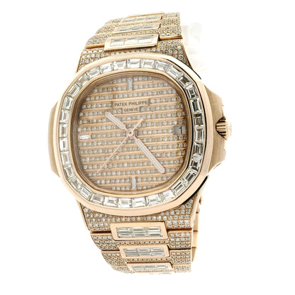 Patek Philippe Nautilus 18k Rose Gold Fully Loaded Diamond Set 5719/10R-010 Watch
