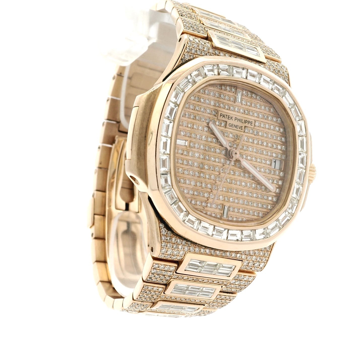 Patek Philippe Nautilus 18k Rose Gold Fully Loaded Diamond Set 5719/10R-010 Watch