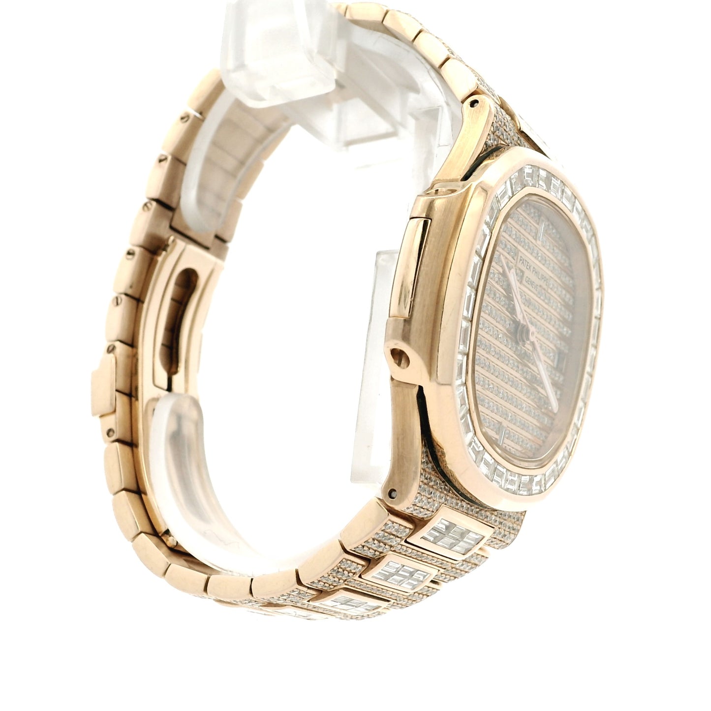 Patek Philippe Nautilus 18k Rose Gold Fully Loaded Diamond Set 5719/10R-010 Watch