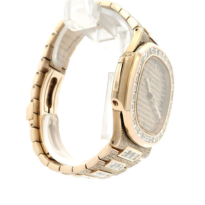 Patek Philippe Nautilus 18k Rose Gold Fully Loaded Diamond Set 5719/10R-010 Watch