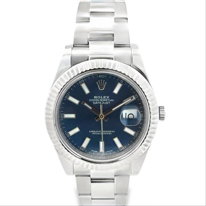 Rolex 116334 Datejust II 41mm Blue Dial Stainless Steel Watch