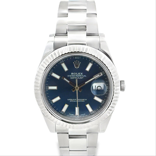 Rolex 116334 Datejust II 41mm Blue Dial Stainless Steel Watch
