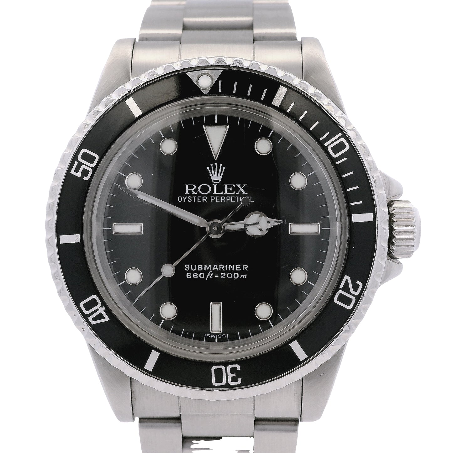 Vintage Rolex Submariner 5513 Stainless Steel Black Dial Watch