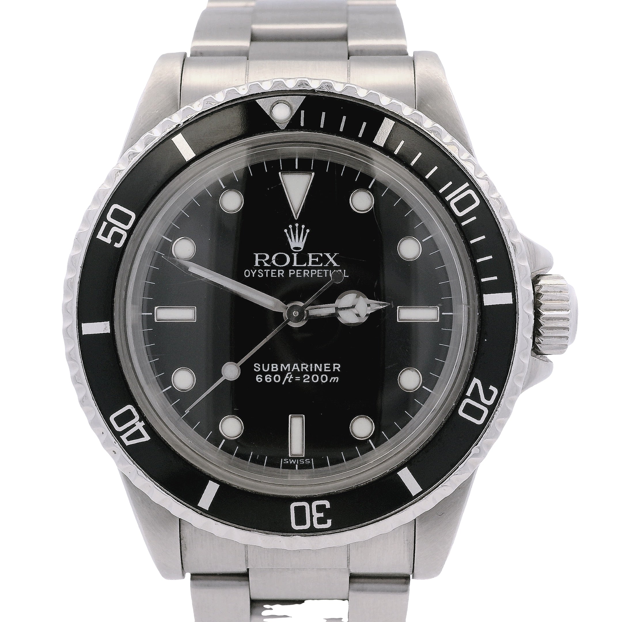 Vintage Rolex Submariner 5513 Stainless Steel Black Dial Watch