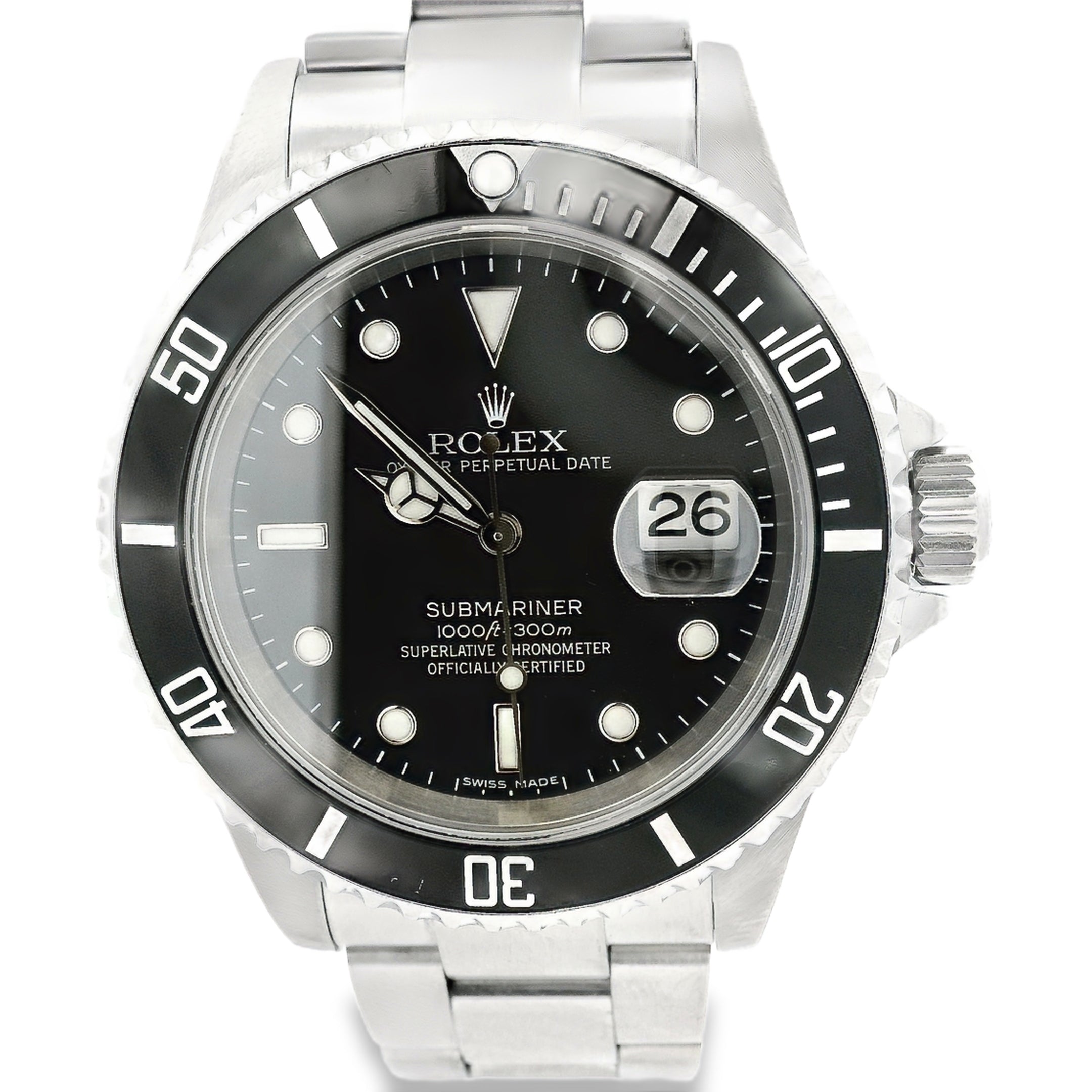 Rolex 16610T Submariner Black Dial and Black Bezel Tritium Dial Watch