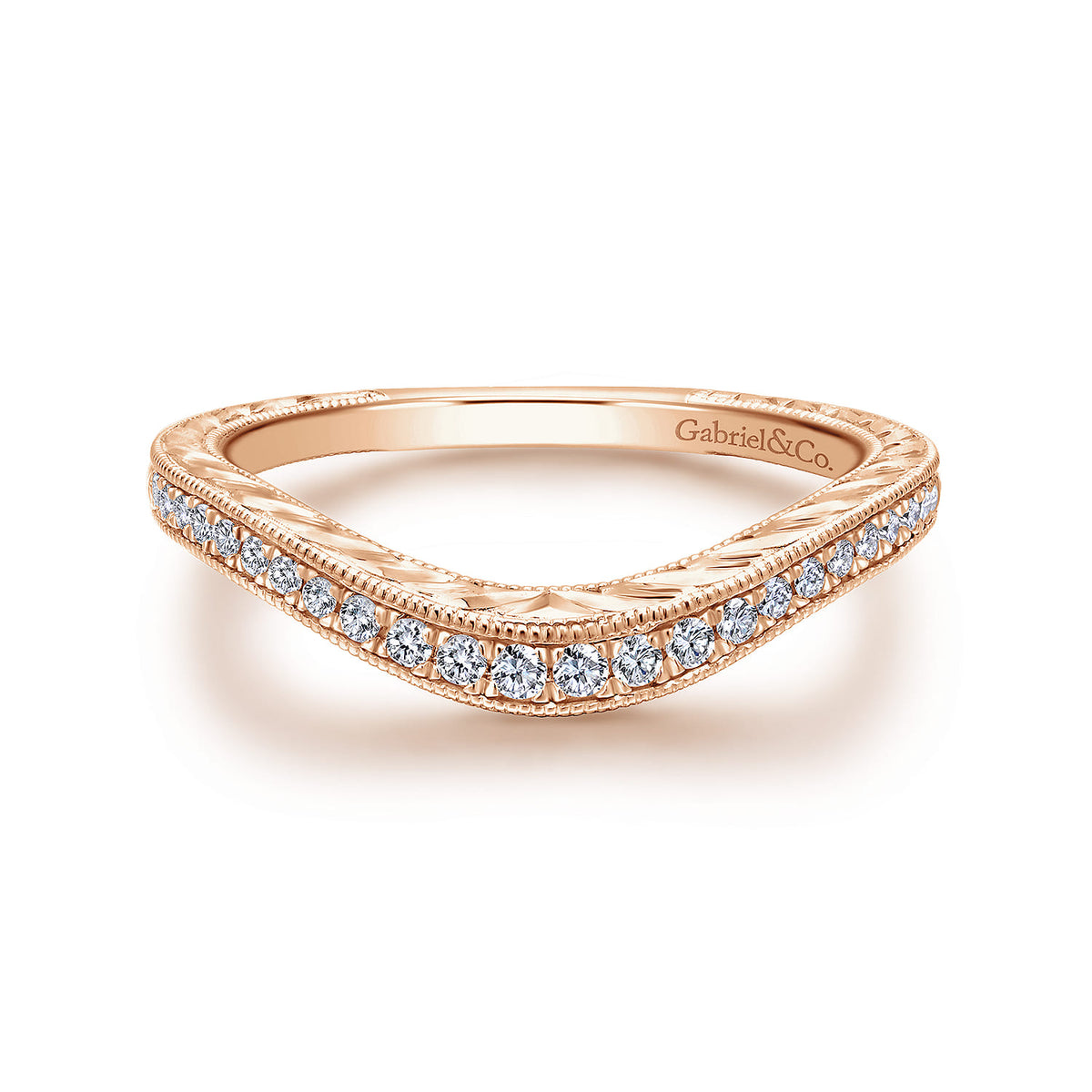 14K Rose Gold Diamond Matching Wedding Band — Gabriel & Co. WB12579R4K44JJ