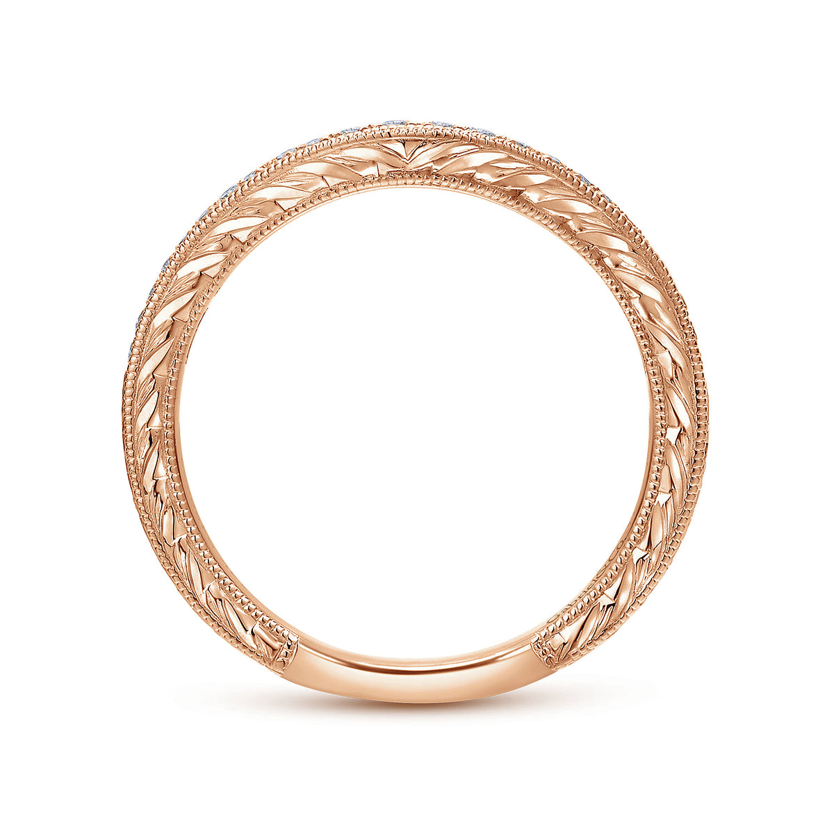 14K Rose Gold Diamond Matching Wedding Band — Gabriel & Co. WB12579R4K44JJ