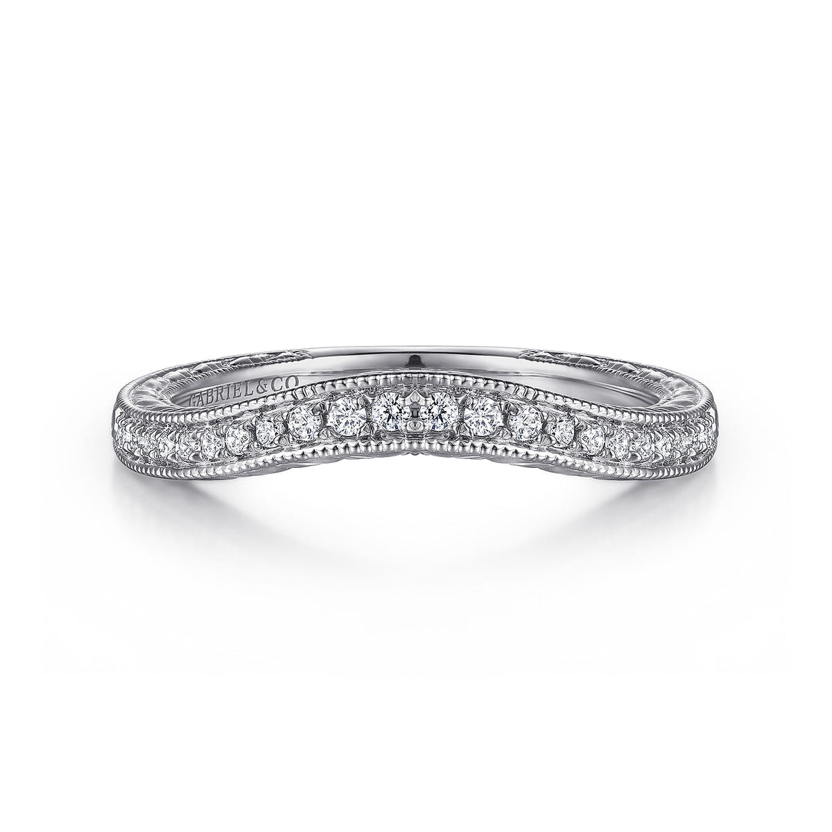 14K White Gold Matching Wedding Band — Gabriel & Co. WB12579R4W44JJ