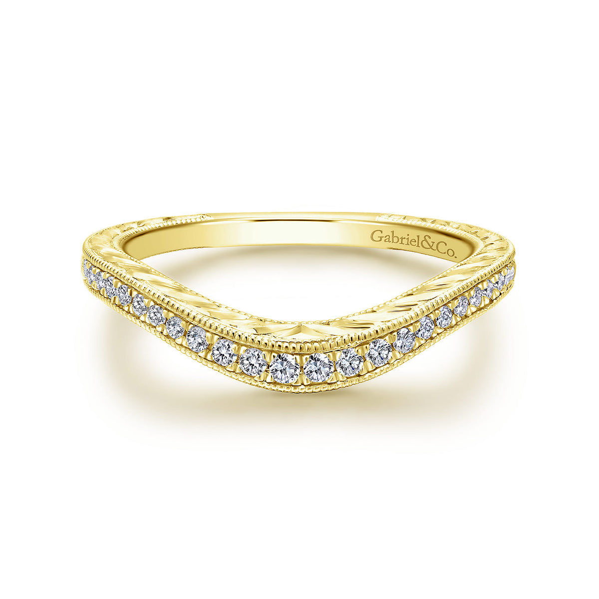 14K Yellow Gold Diamond Matching Wedding Band — Gabriel & Co. WB12579R4Y44JJ