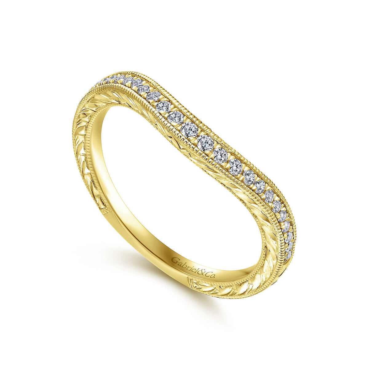 14K Yellow Gold Diamond Matching Wedding Band — Gabriel & Co. WB12579R4Y44JJ