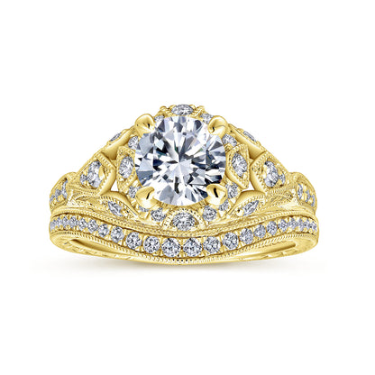 14K Yellow Gold Diamond Matching Wedding Band — Gabriel & Co. WB12579R4Y44JJ