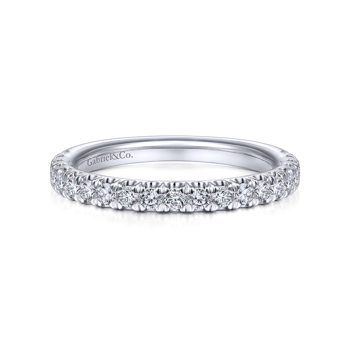 14K White Gold Matching Wedding Band — Gabriel & Co. WB13904R8W44JJ