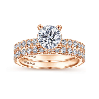 14K Rose Gold Matching Wedding Band — Gabriel & Co. WB14649R4K44JJ