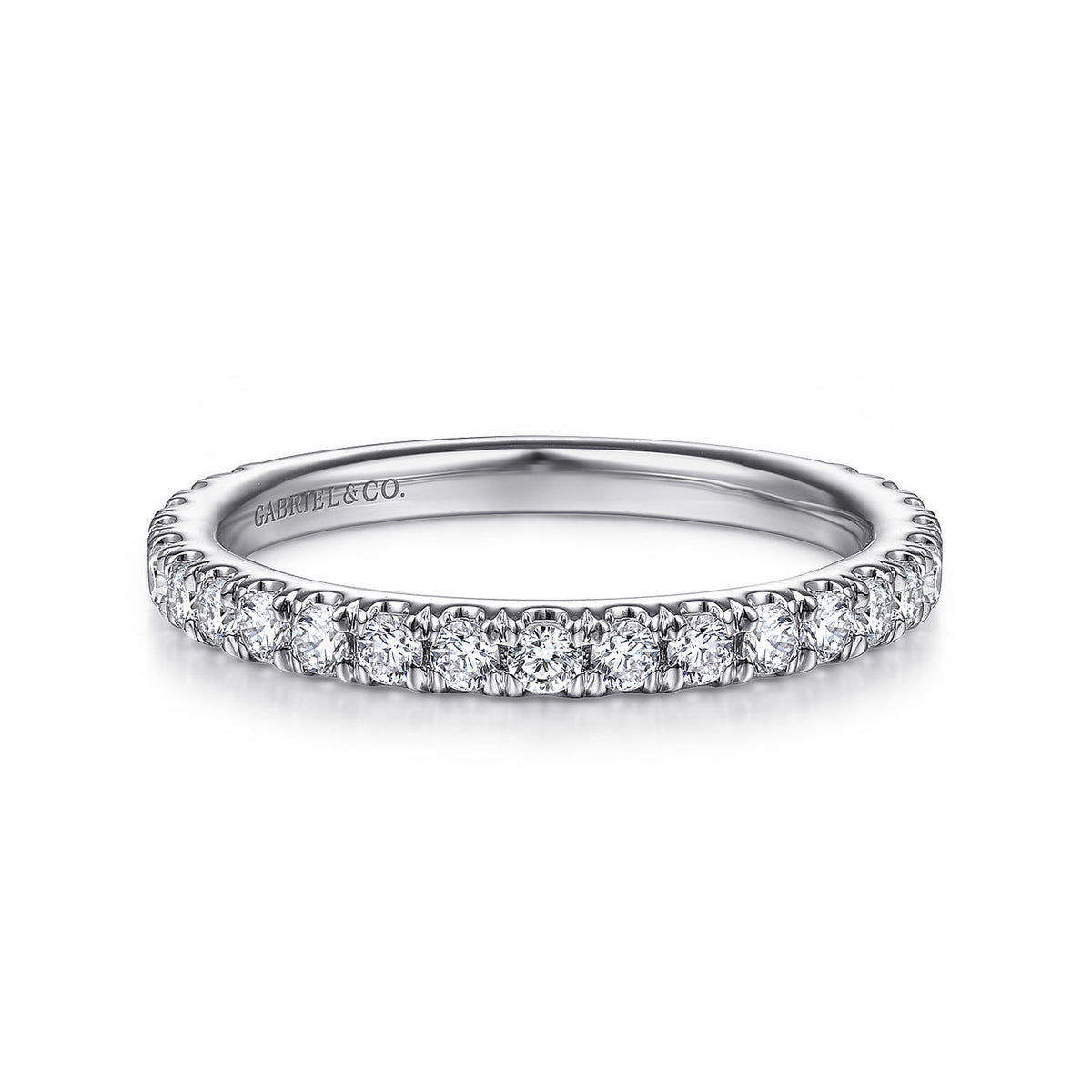 14K White Gold Matching Wedding Band — Gabriel & Co. WB14649R4W44JJ