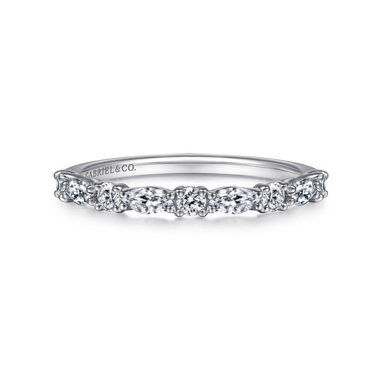14K White Gold Diamond Matching Wedding Band — Gabriel & Co. WB15607R4W44JJ