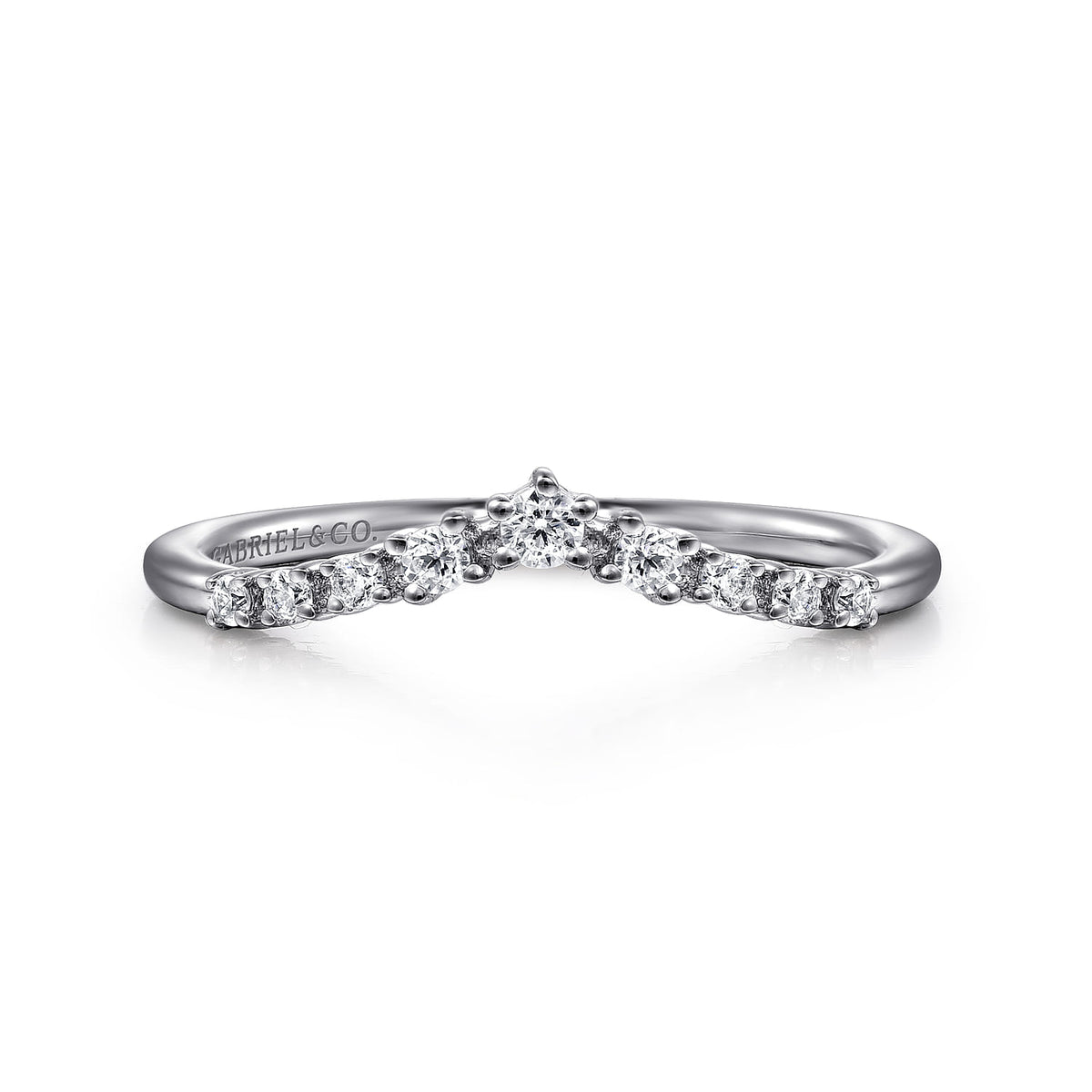 14K White Gold Diamond Matching Wedding Band — Gabriel & Co. WB15973R4W44JJ