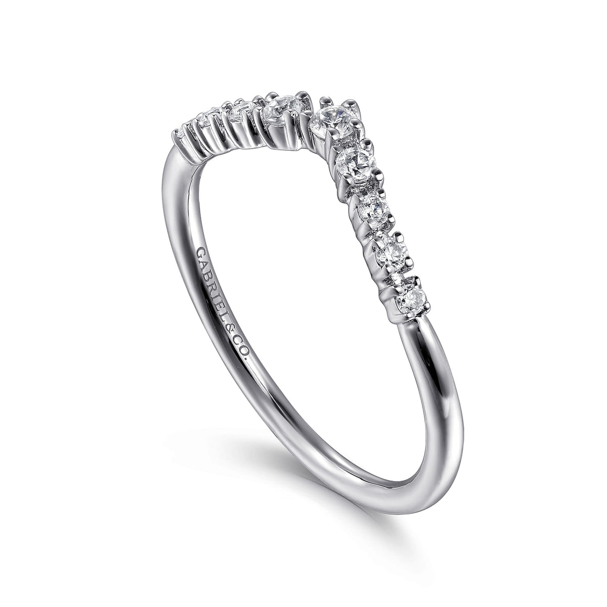 14K White Gold Diamond Matching Wedding Band — Gabriel & Co. WB15973R4W44JJ