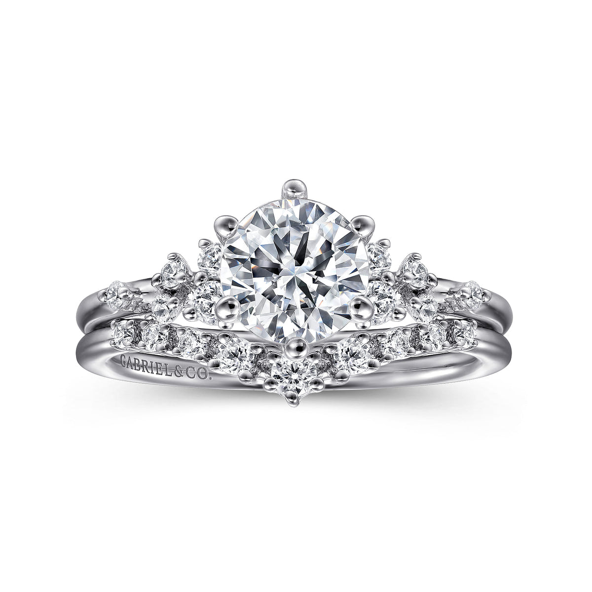 14K White Gold Diamond Matching Wedding Band — Gabriel & Co. WB15973R4W44JJ
