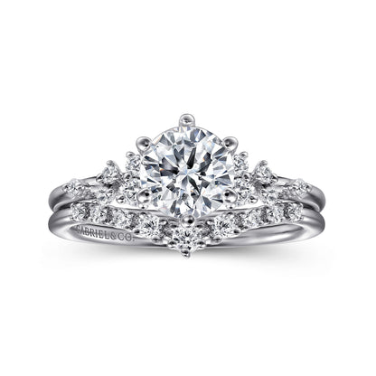 14K White Gold Diamond Matching Wedding Band — Gabriel & Co. WB15973R4W44JJ