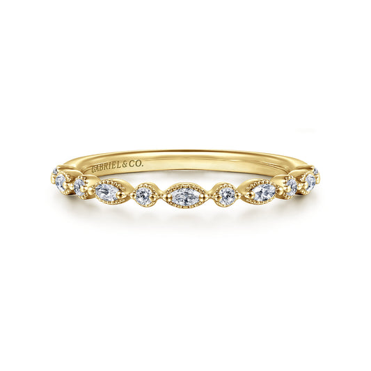 14K Yellow Gold Diamond Wedding Band — Gabriel & Co. WB16233R6Y44JJ