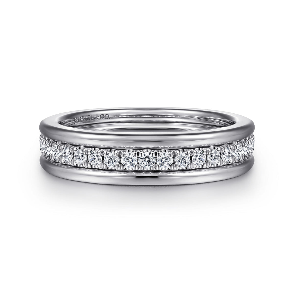 14K White Gold Matching Wedding Band — Gabriel & Co. WB16303O8W44JJ