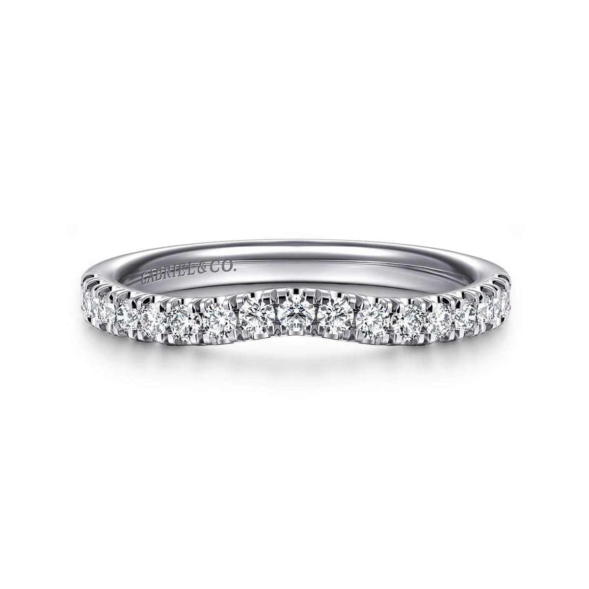 14K White Gold Diamond Matching Wedding Band — Gabriel & Co. WB16402R8W44JJ