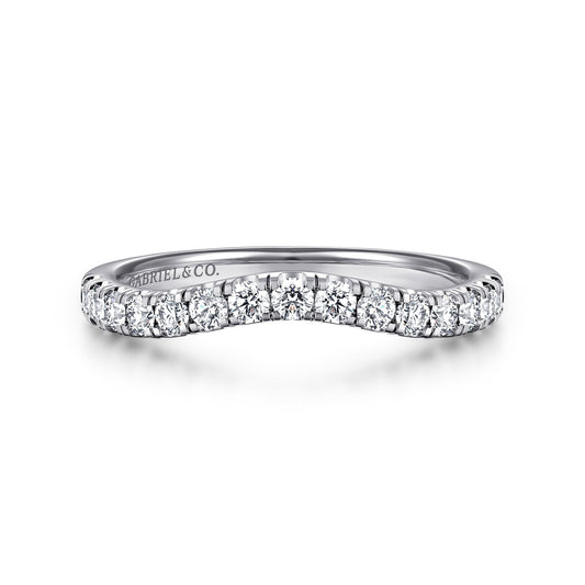 14K White Gold Diamond Matching Wedding Band — Gabriel & Co. WB16507O10W44JJ