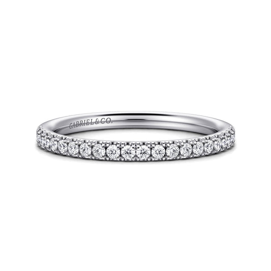14K White Gold Diamond Matching Wedding Band — Gabriel & Co. WB16566R4W44JJ