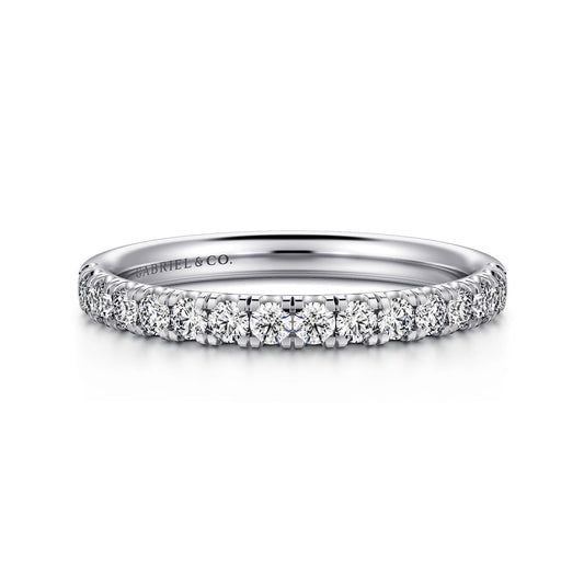 14K White Gold Diamond Matching Wedding Band — Gabriel & Co. WB16572R8W44JJ