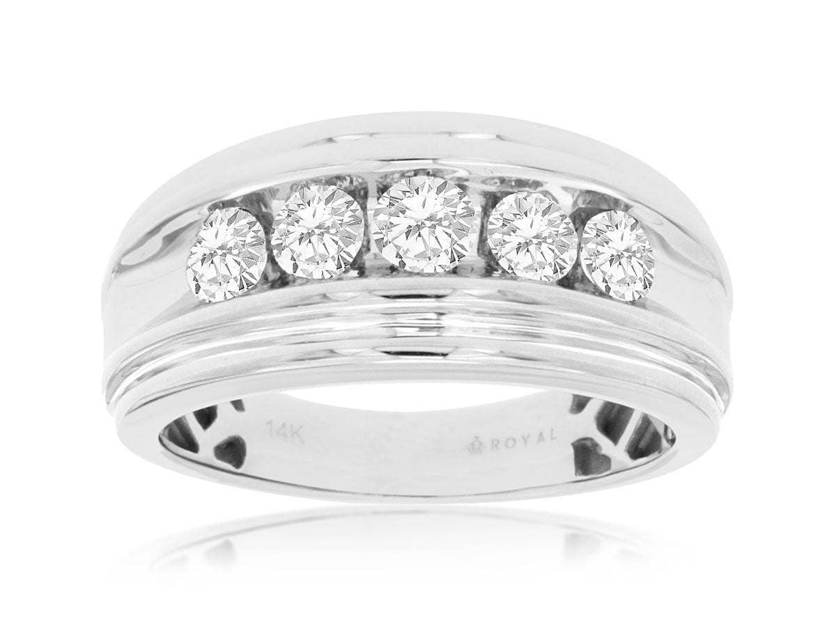 14k White Gold 1.0ctw Round Brilliant Diamond Four Stone Ring