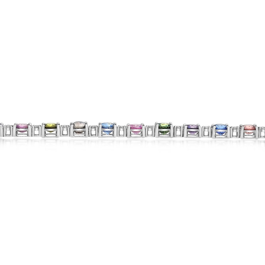 Round Multi Sapphire Bracelet — view 2