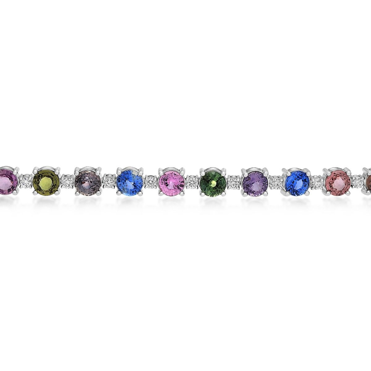Round Multi Sapphire Bracelet — view 3