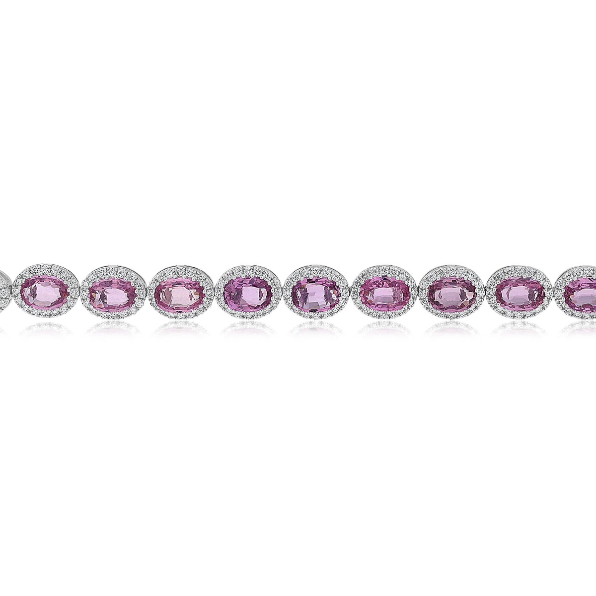 Oval Pink Sapphire Bracelet — view 2