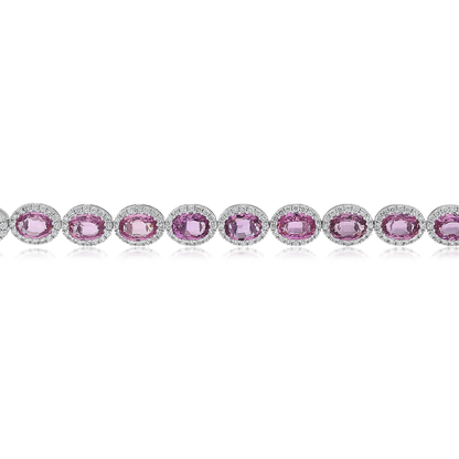 Oval Pink Sapphire Bracelet — view 2