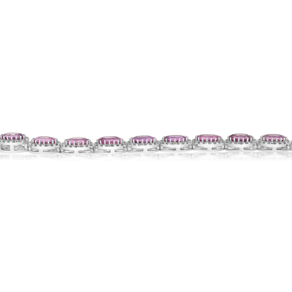 Oval Pink Sapphire Bracelet — view 3