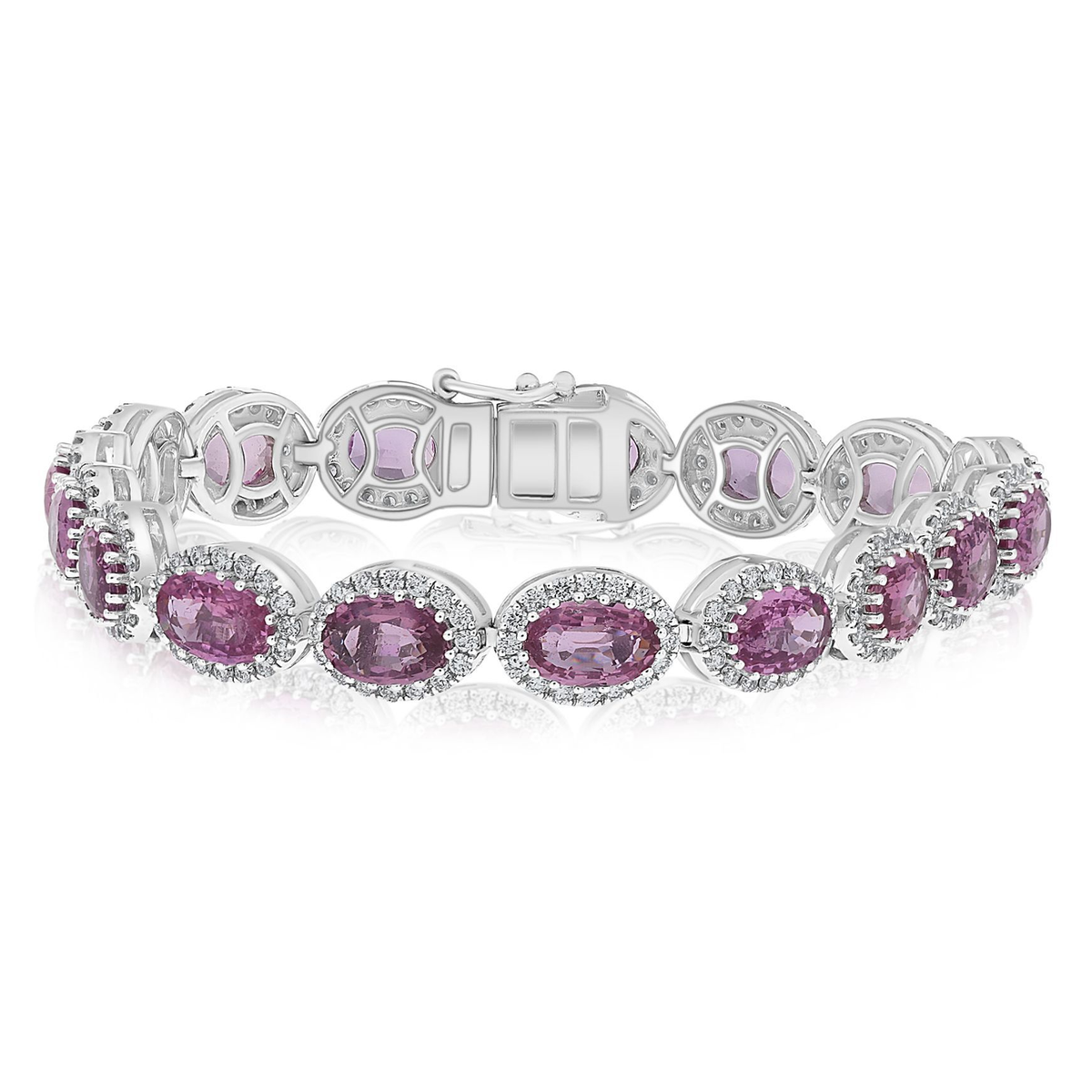 Oval Pink Sapphire Bracelet — view 1