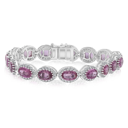 Oval Pink Sapphire Bracelet — view 1