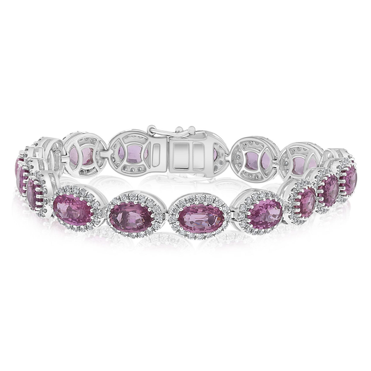 Oval Pink Sapphire Bracelet — view 1