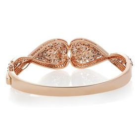 Mixed Shape Champagne Diamond Bangle — view 2