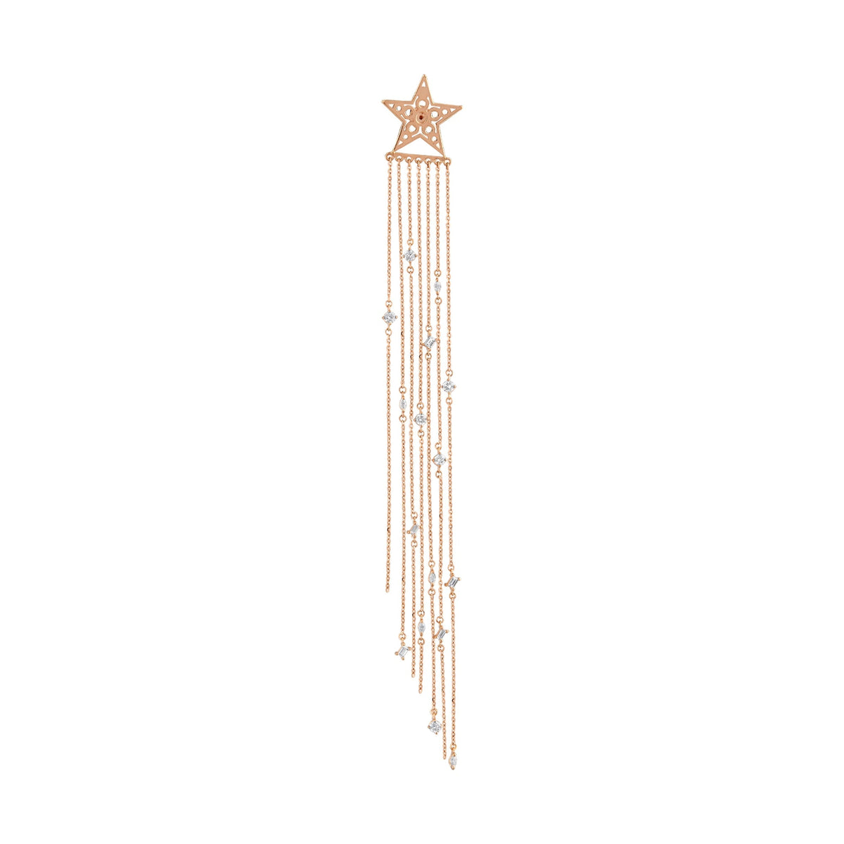 Bee Goddess Chain Gold Diamond Single Earring Back
