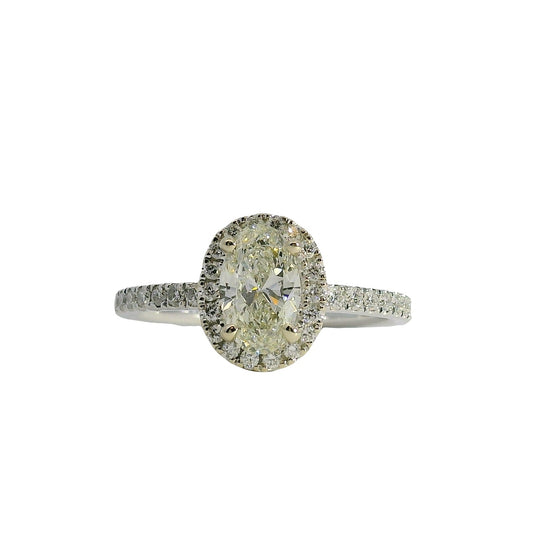 18k White Gold GIA Certified 0.71ct Oval Cut Diamond Engagement Ring