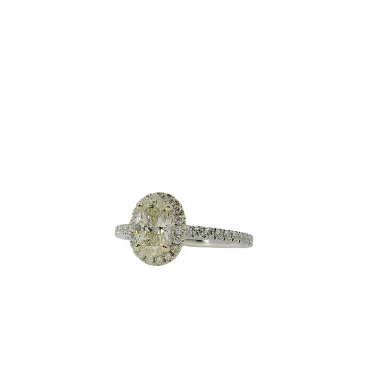 18k White Gold GIA Certified 0.71ct Oval Cut Diamond Engagement Ring