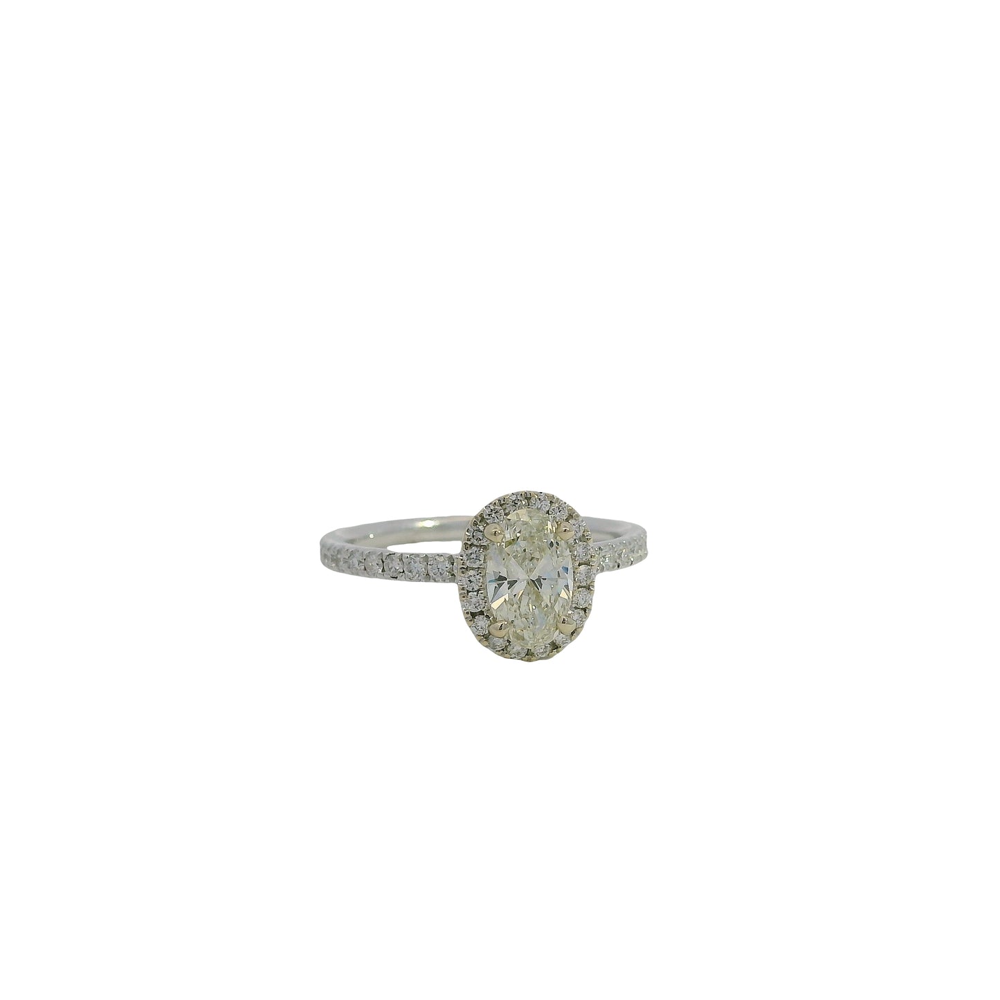 18k White Gold GIA Certified 0.71ct Oval Cut Diamond Engagement Ring