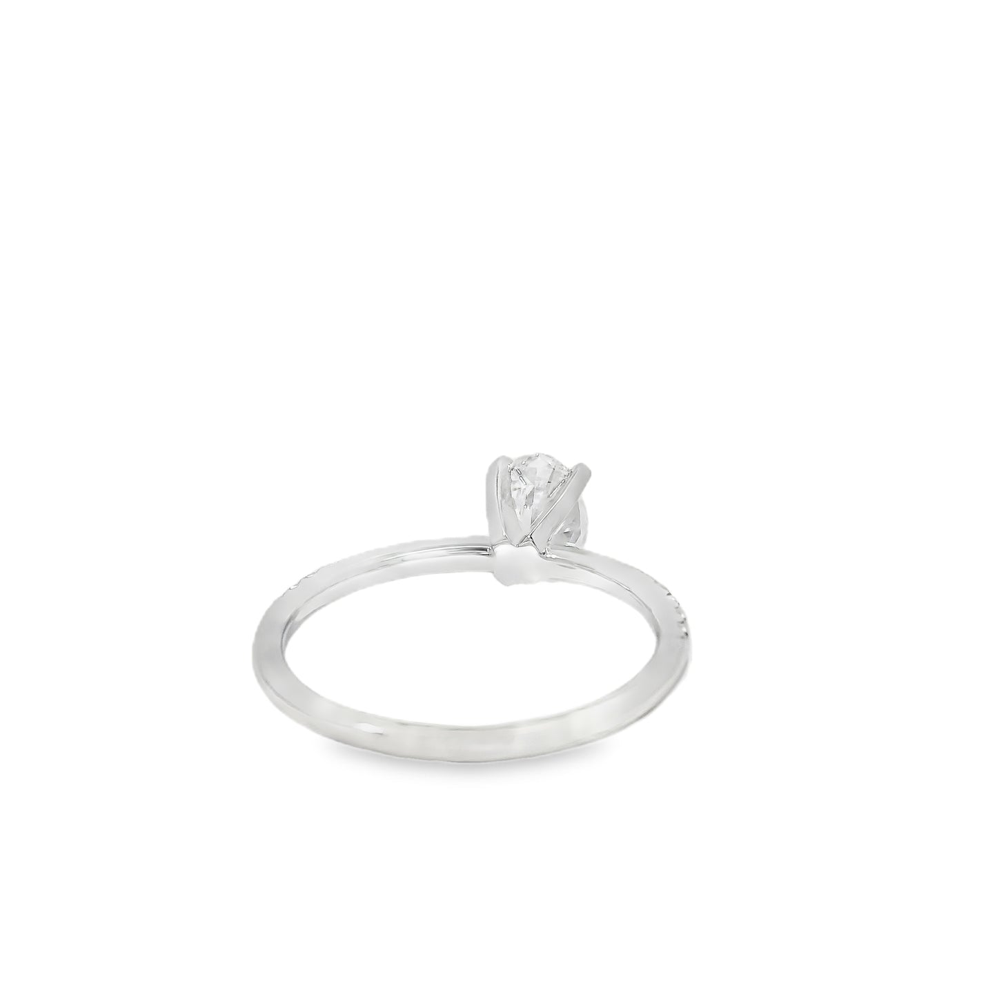 18k White Gold GIA Certified 0.74ct Oval Cut Diamond Engagement Ring