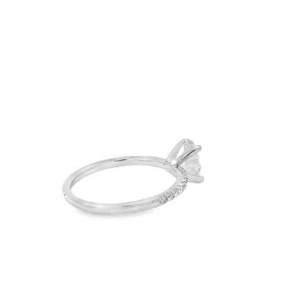 18k White Gold GIA Certified 0.74ct Oval Cut Diamond Engagement Ring